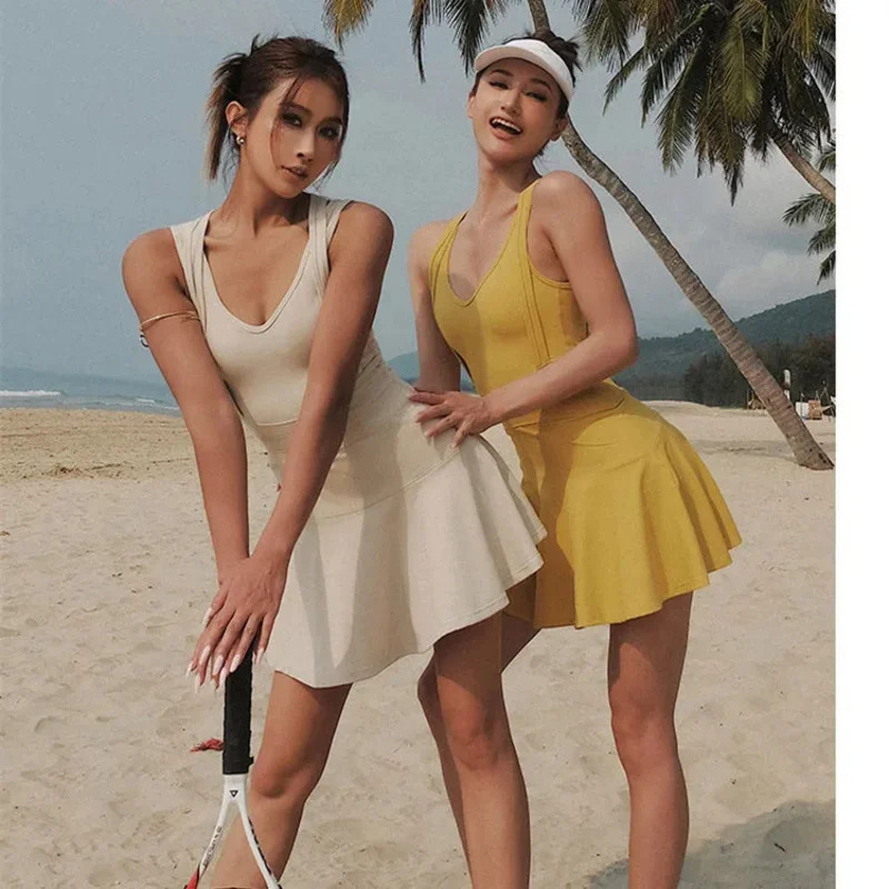 Gaun Tenis Wanita Tanpa Lengan - Badminton Queen ulasan dan harga